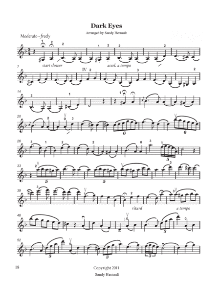 Dark Eyes For Violin And Piano Sheet Music