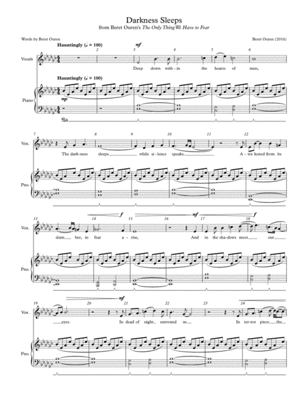 Free Sheet Music Darkness Sleeps