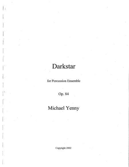 Darkstar Op 84 Sheet Music