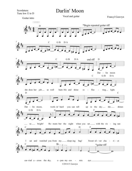 Darlin Moon Sheet Music