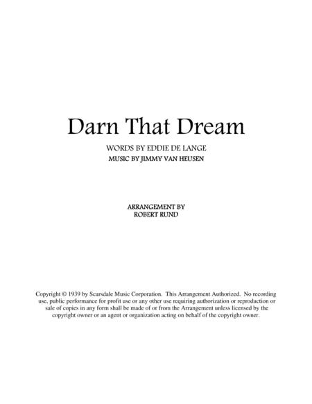 Darn That Dream Male Barbershop Arr Robert Rund Sheet Music