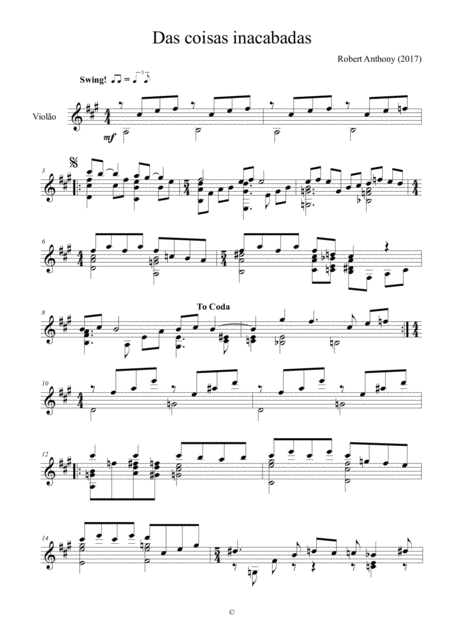 Das Coisas Inacabadas Sheet Music