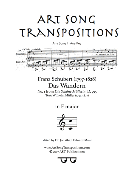 Free Sheet Music Das Wandern D 795 F Major