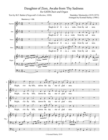 Daughter Of Zion Awake From Thy Sadness Sheet Music