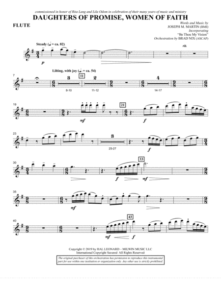 Daughters Of Promise Women Of Faith Flute Sheet Music