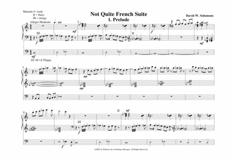 Free Sheet Music David W Solomons Not Quite French Suite For Organ