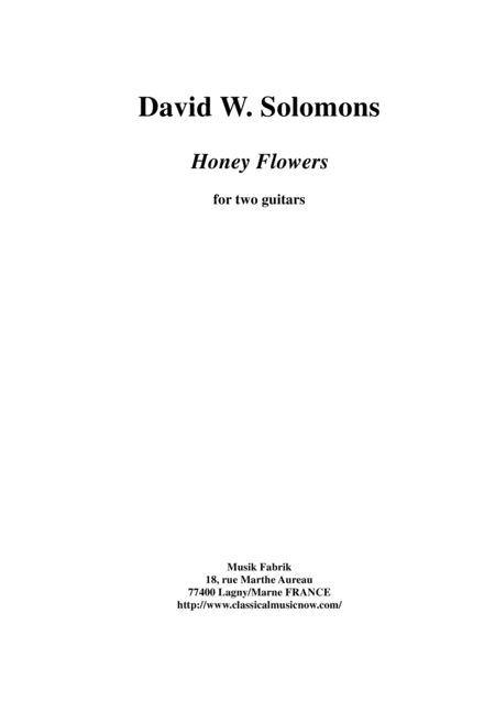 David Warin Solomons Honey Flowers For Two Guitars Sheet Music