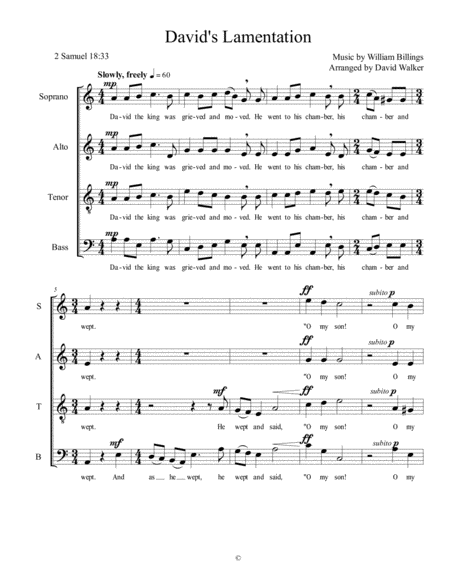 Davids Lamentation Sheet Music