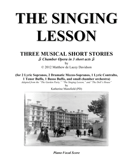 Free Sheet Music Davidson The Singing Lesson Piano Reduction