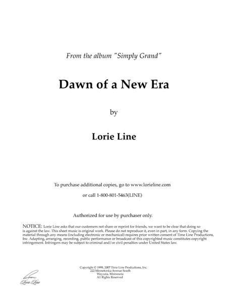 Dawn Of A New Era Sheet Music