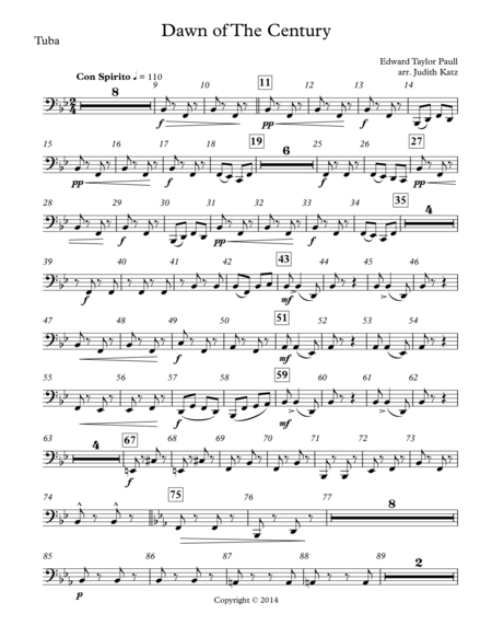 Free Sheet Music Dawn Of The Century For Brass Quintet Parts