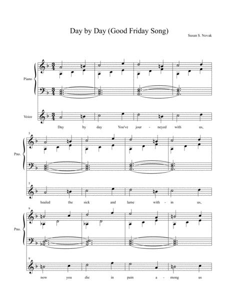 Day By Day Good Friday Song Sheet Music