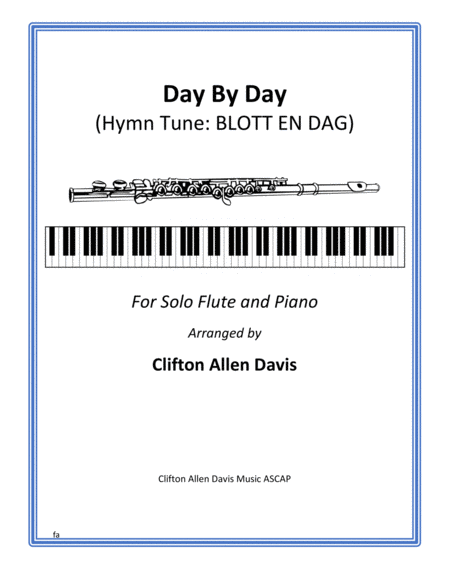 Free Sheet Music Day By Day Solo Flute Piano Accompaniment