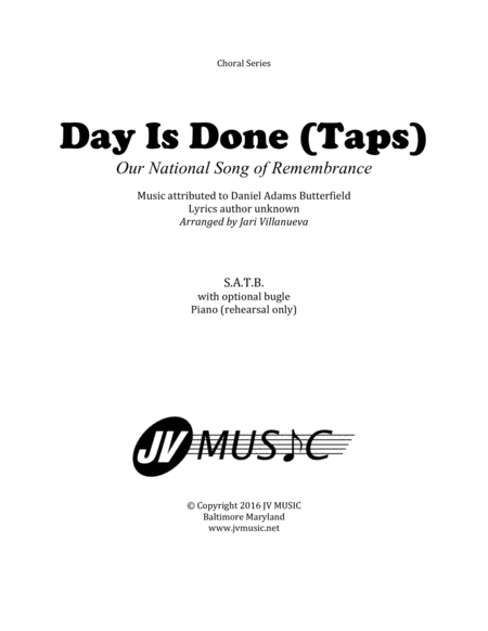 Free Sheet Music Day Is Done Taps For Satb Choir