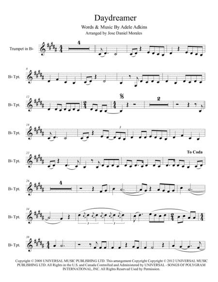 Free Sheet Music Daydreamer For Trumpet In Bb