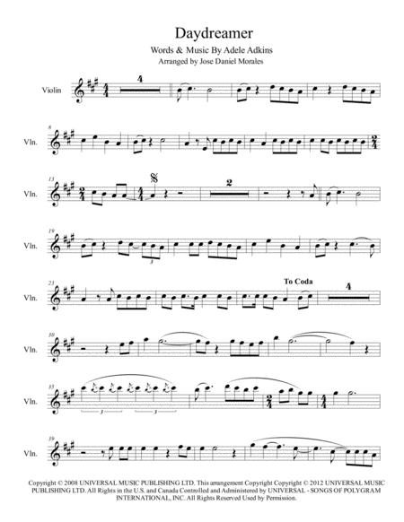 Daydreamer For Violin Sheet Music