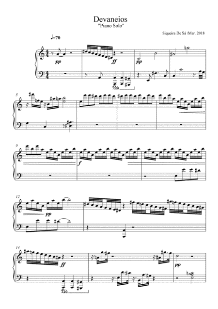 Daydreams Devaneios Piano Solo The Music Originality That Imagination Musical Espontany Six Works Sheet Music