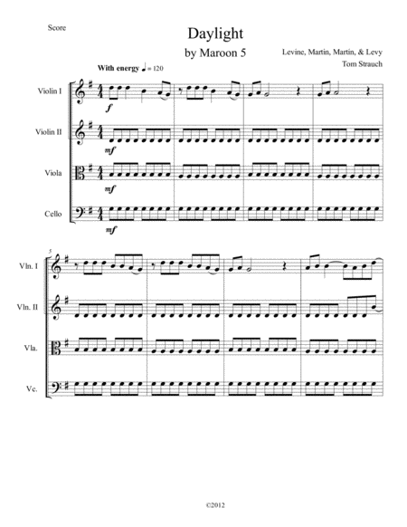 Free Sheet Music Daylight