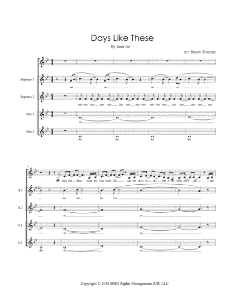 Days Like These Sheet Music