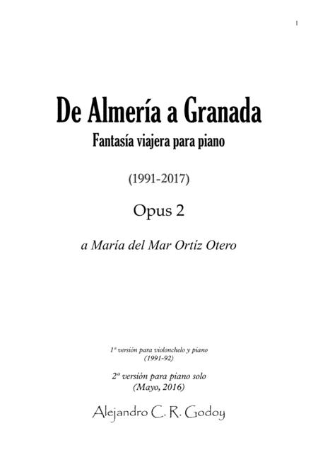 Free Sheet Music De Almera A Granada Op 2 Fantasa Viajera 2017
