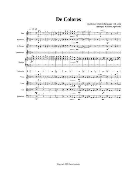 De Colores For Beginning Orchestra Sheet Music