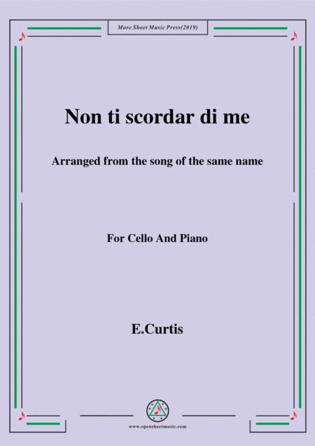 De Curtis Non Ti Scordar Di Me For Cello And Piano Sheet Music