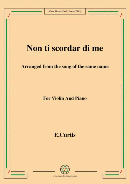 De Curtis Non Ti Scordar Di Me For Violin And Piano Sheet Music