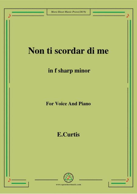 De Curtis Non Ti Scordar Di Me In F Sharp Minor Sheet Music