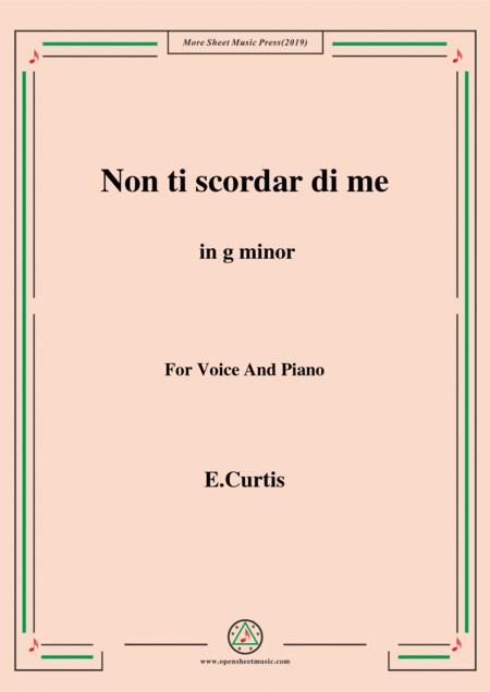 Free Sheet Music De Curtis Non Ti Scordar Di Me In G Minor