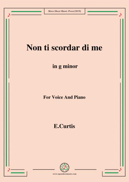 De Curtis Non Ti Scordar Di Me In G Minor Sheet Music