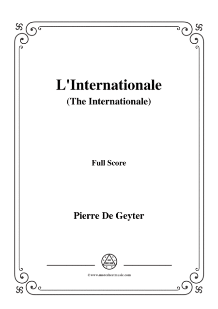 Free Sheet Music De Geyter L Internationale For Orchestra