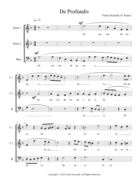 Free Sheet Music De Profundis