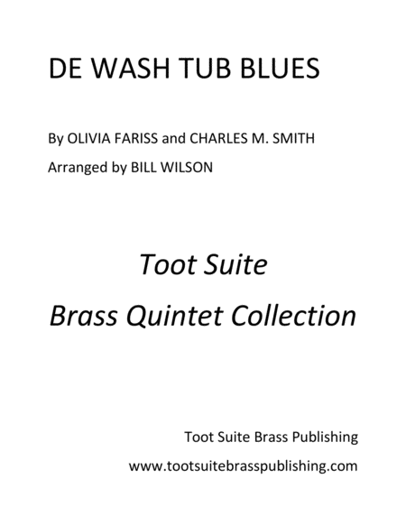 De Wash Tub Blues Sheet Music