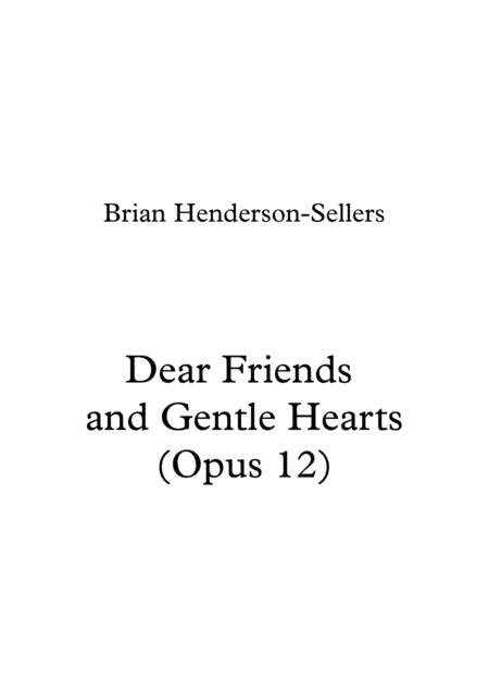 Dear Friends And Gentle Hearts Sheet Music