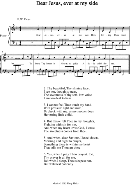 Dear Jesus A New Tune To A Wonderful Old Hymn Sheet Music