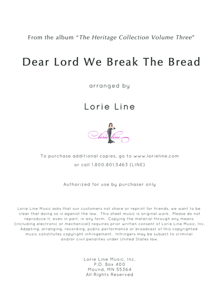 Dear Lord We Break The Bread Sheet Music