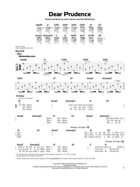 Dear Prudence Sheet Music