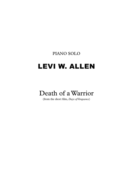 Free Sheet Music Death Of A Warrior Piano Solo