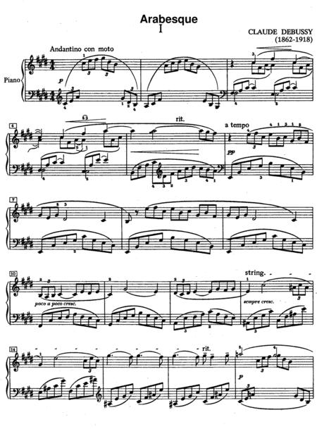 Debussy 2 Arabesques No1 No2 Original Full Version Sheet Music