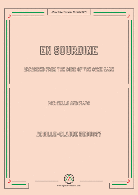 Free Sheet Music Debussy En Sourdine For Cello And Piano