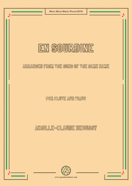 Free Sheet Music Debussy En Sourdine For Flute And Piano