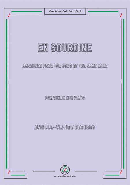 Debussy En Sourdine For Violin And Piano Sheet Music