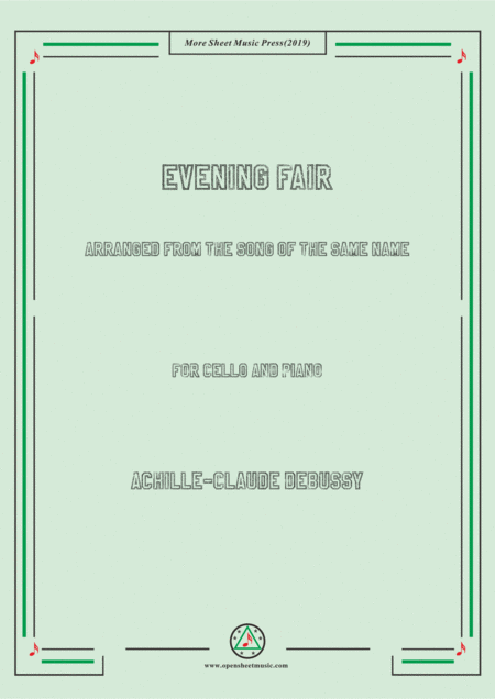 Debussy Evening Fair For Cello And Piano Sheet Music