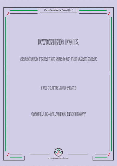 Free Sheet Music Debussy Evening Fair For Flute And Piano