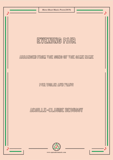 Debussy Evening Fair For Violin And Piano Sheet Music