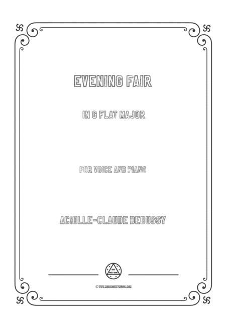 Free Sheet Music Debussy Evening Fair In G Flat Major For Voice And Piano