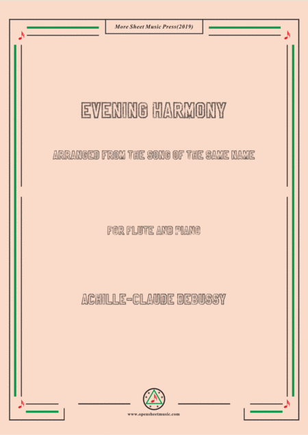 Free Sheet Music Debussy Evening Harmony For Flute And Piano