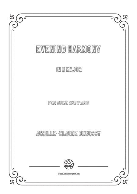 Free Sheet Music Debussy Evening Harmony In D Major For Voice And Piano