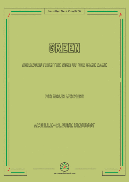 Free Sheet Music Debussy Green For Violin And Piano