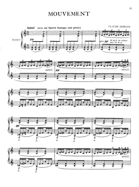 Debussy Mouvement Original Complete Version Sheet Music